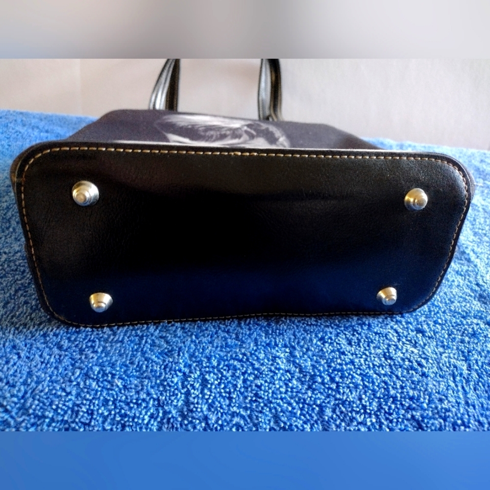 Retro Hollywood Audrey Hepburn purse Black white embellished with rhinestones - Picture 5 of 15